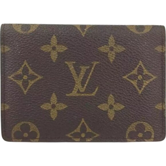 085200BS (L2) Louis Vuitton Wallet Card Case Porte 2 Cartes Vertical Pass Brown - Picture 1 of 9